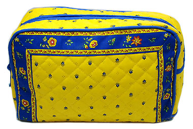 Provence pattern toiletries bag (Calissons. yellow x blue) - Click Image to Close